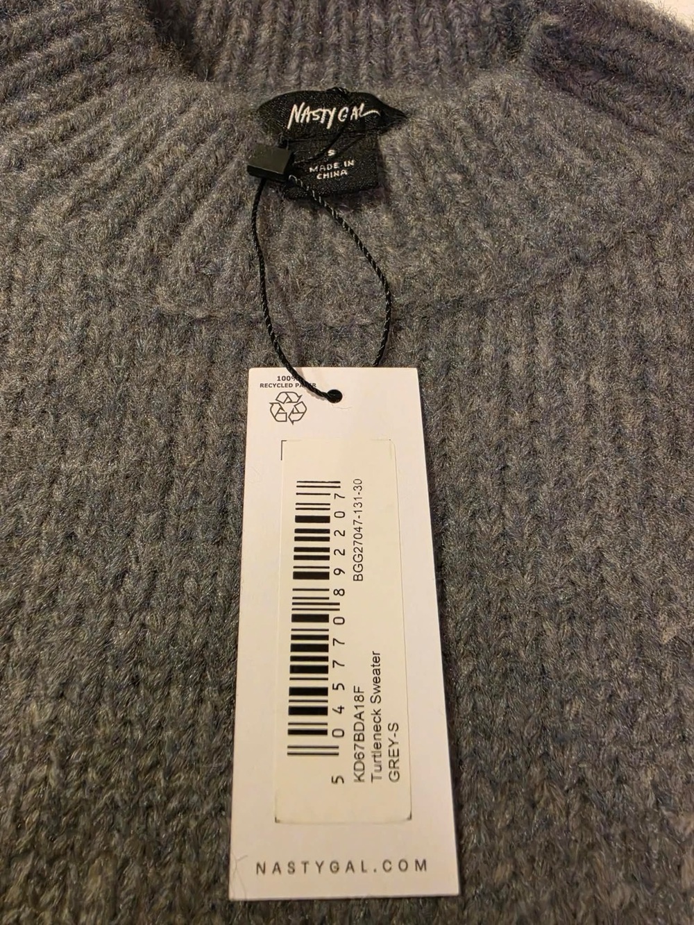 Nasty Gal Women's Heather Gray Turtleneck Sweater - Picture 5 of 10